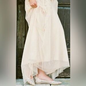 Badgley Mischka Gigi Crystal Pointed Ivory Flats